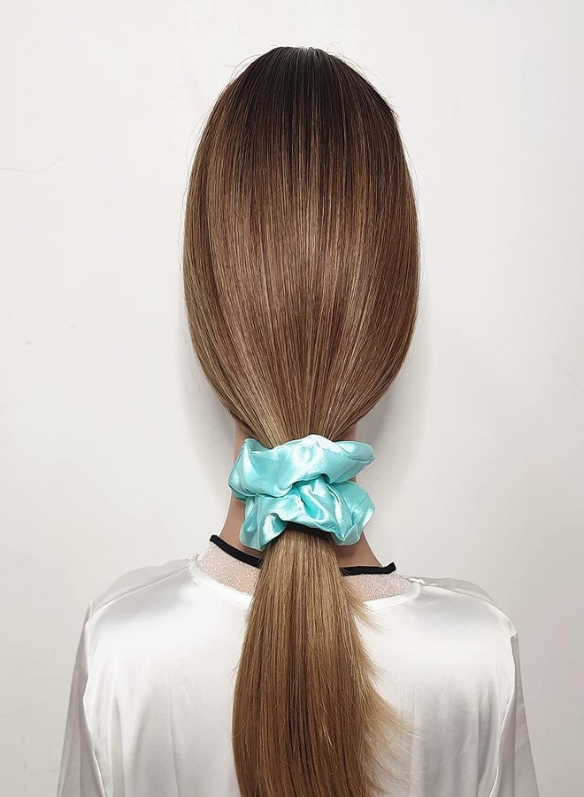 Sufermoe 12 Pcs Soft Satin Silk Hair Scrunchies, Blue Green, 4.3 Inch Hair Ties for Women and Girls - Image 2